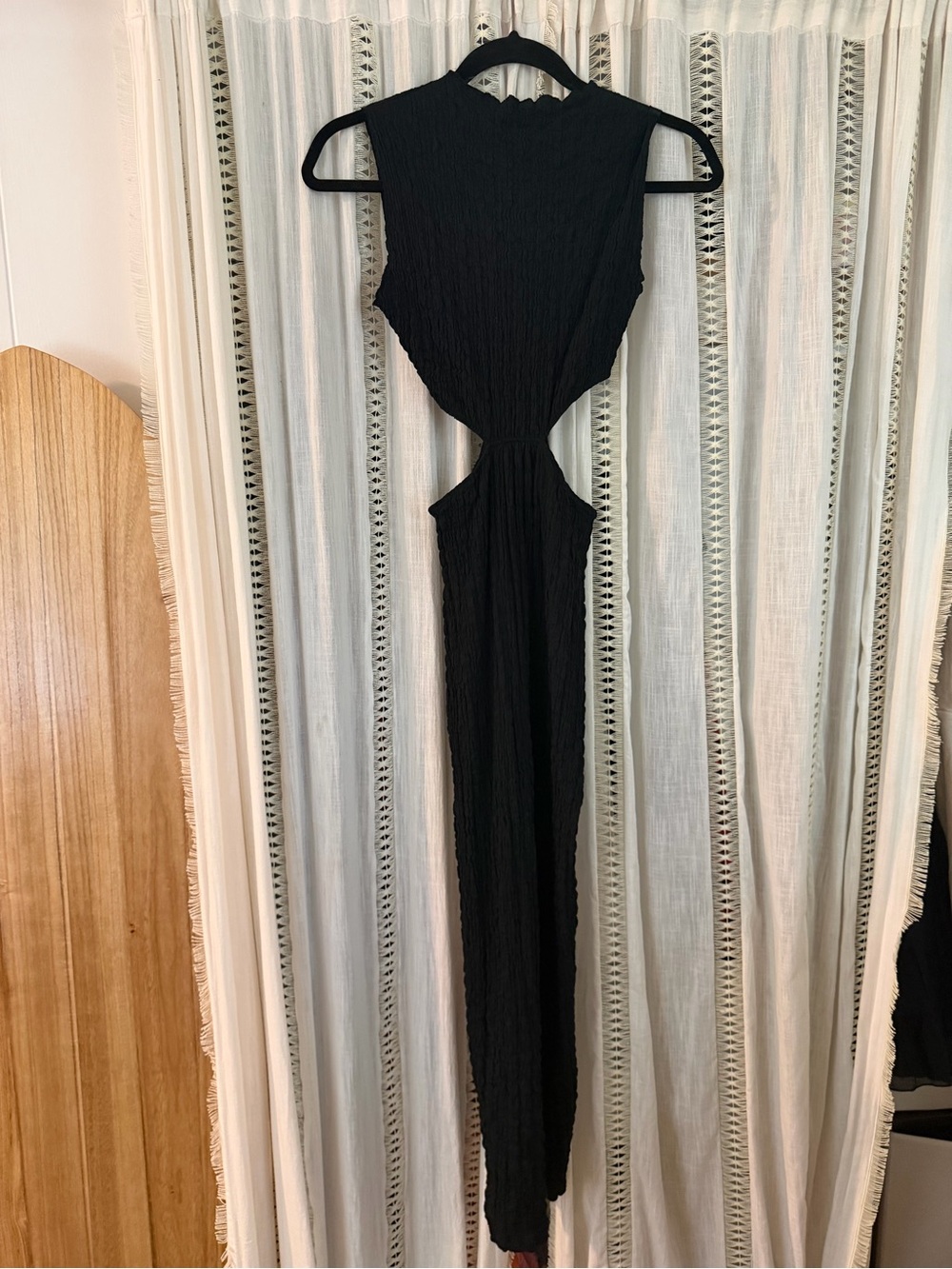 Zara Black Backless Cutout Maxi Dress